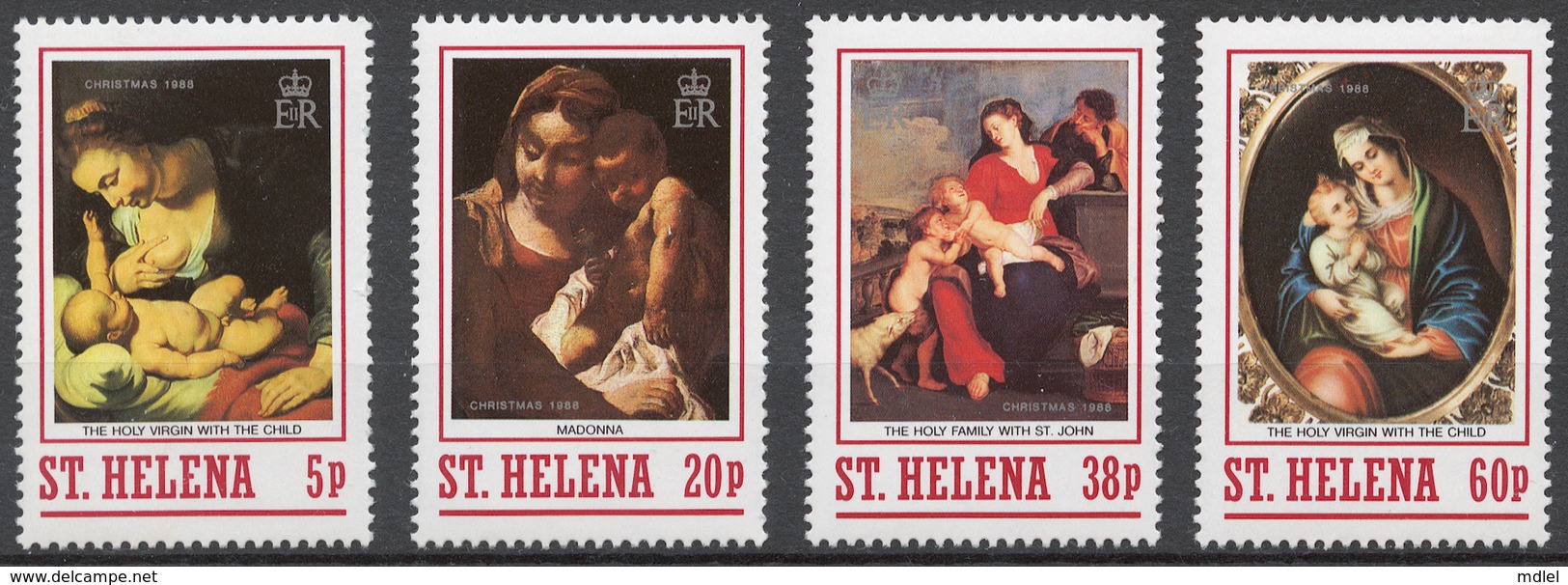 St.Helena 1988 Mi# 487-90** CHRISTMAS - Sainte-Hélène