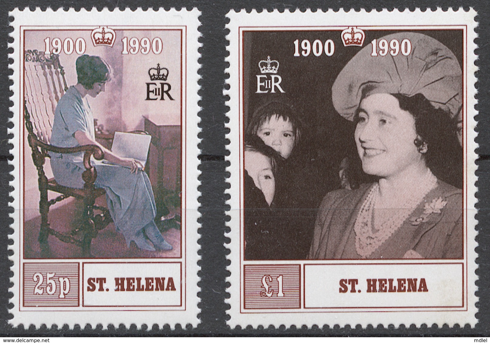 St.Helena 1990 Mi# 534-35** QUEEN MOTHER, 90th BIRTHDAY - Sainte-Hélène