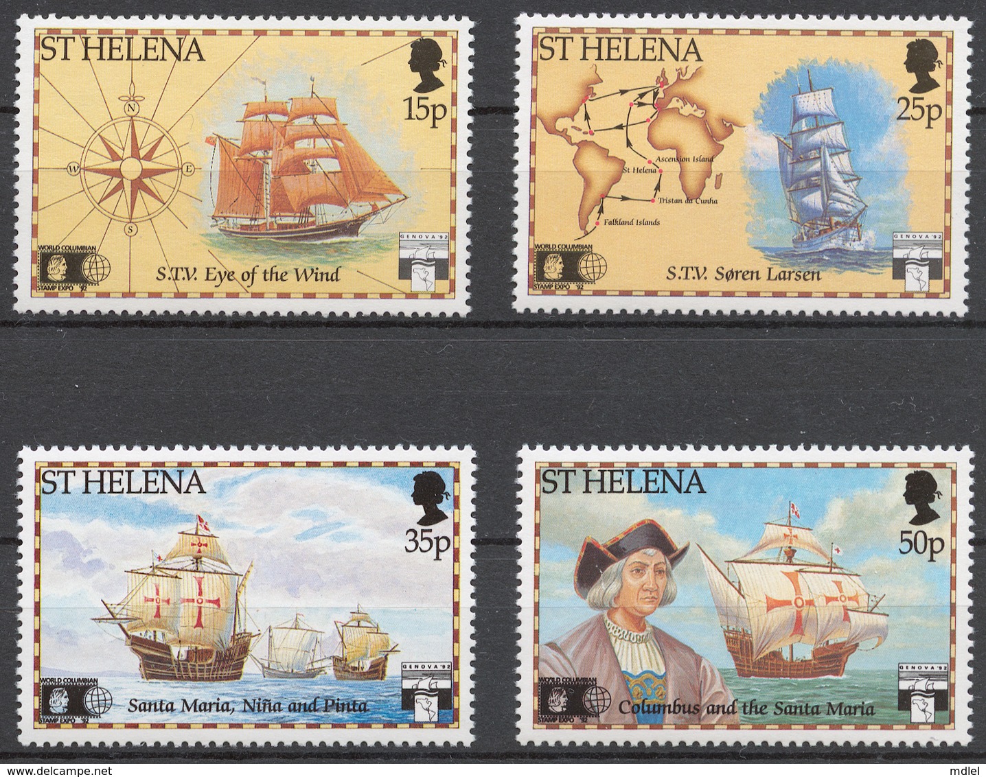 St.Helena 1992 Mi# 567-70** DISCOVERY OF AMERICA, 500th ANNIV. - Sainte-Hélène