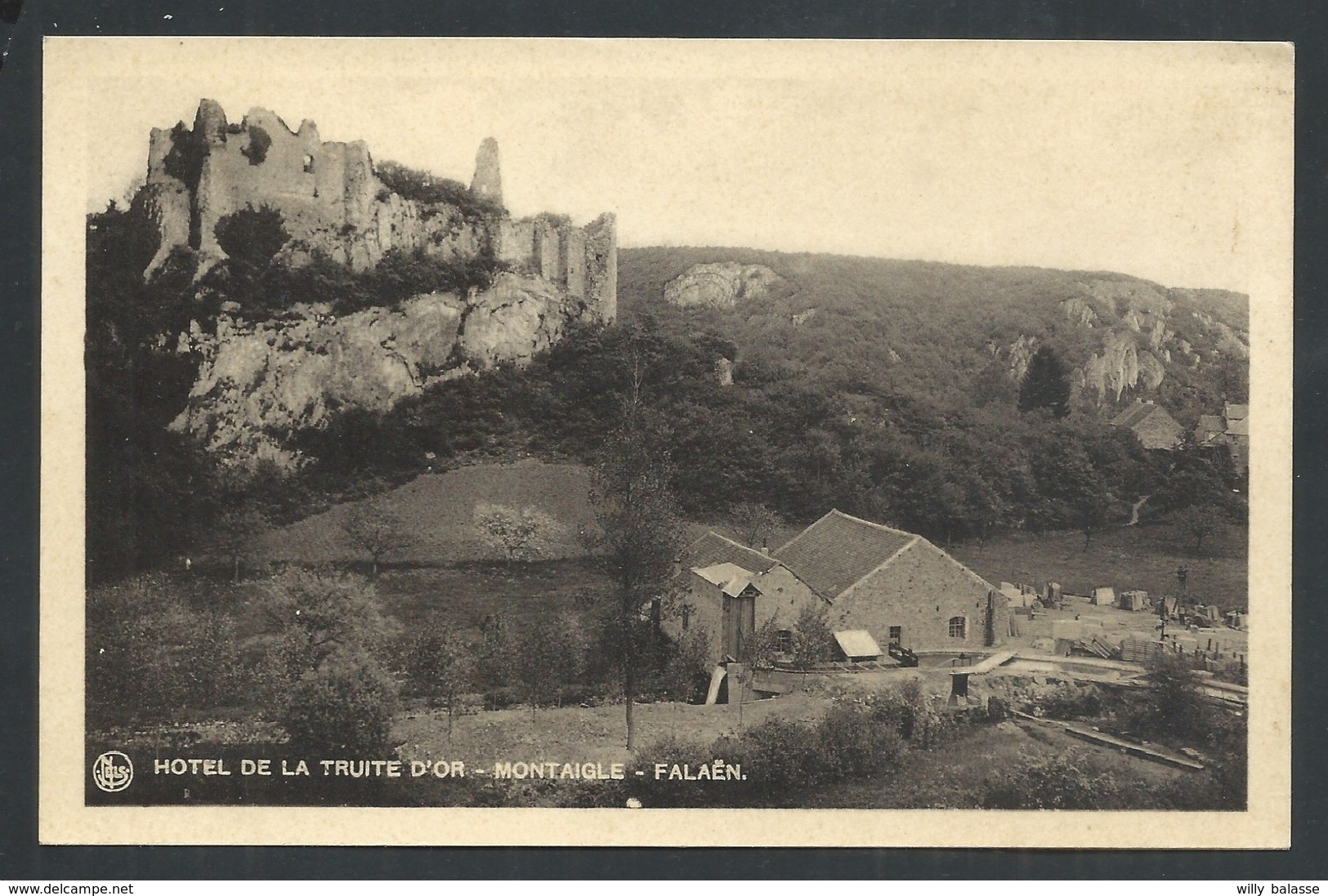 +++ CPA - FALAEN - Publicité Hôtel De La Truite D'Or - Ruines De Montaigle Et Scierie - Nels   // - Onhaye