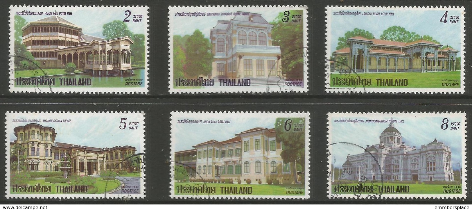 Thailand - 1990 Dusit Palace Used   Sc 1367-72 - Thailand