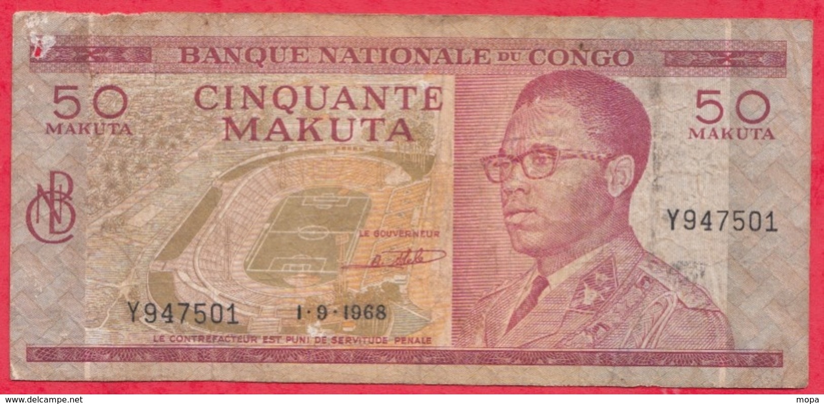 Congo (RDC) 50 Makuta Du 01/09/1968 ---G/TB+ (FORTE COTE EN UNC° - République Démocratique Du Congo & Zaïre