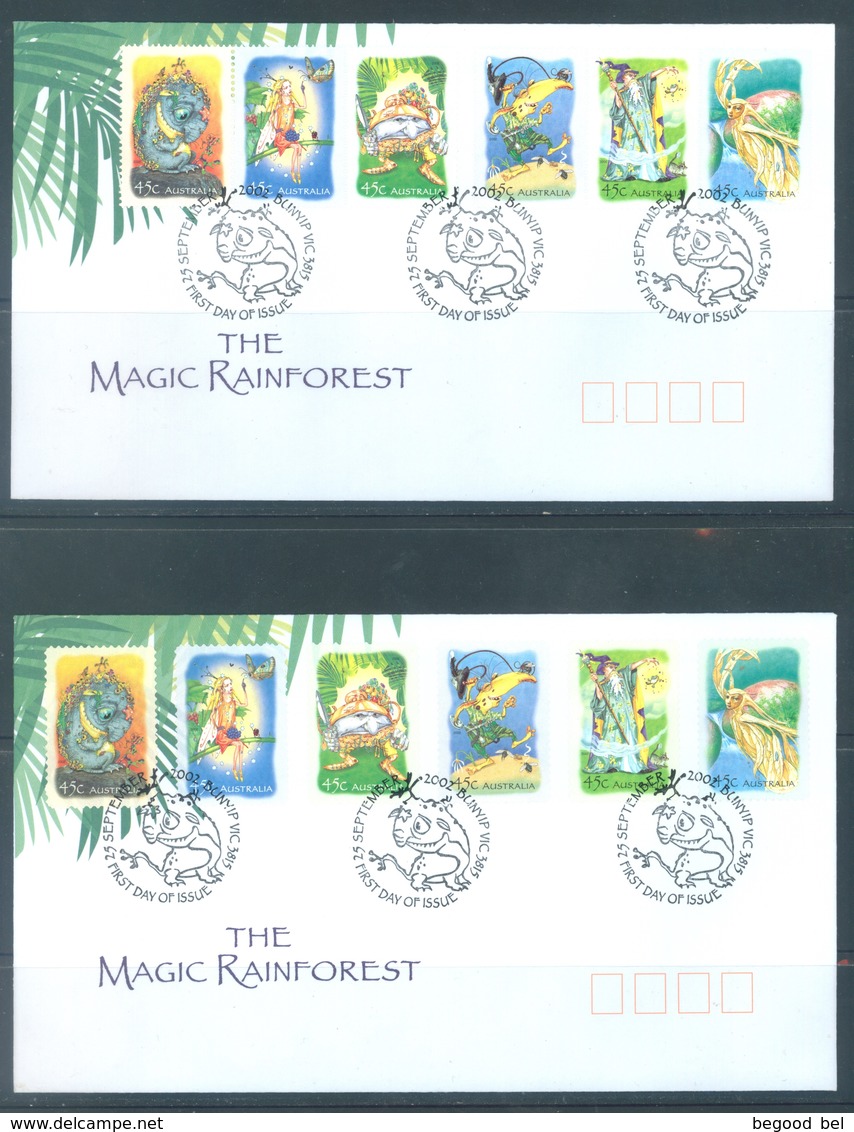 AUSTRALIA  - FDC - 25.9.2002 - MAGIC RAINFOREST - Yv 2059-2070 BLOC 73 - Lot 18610 - Primo Giorno D'emissione (FDC)