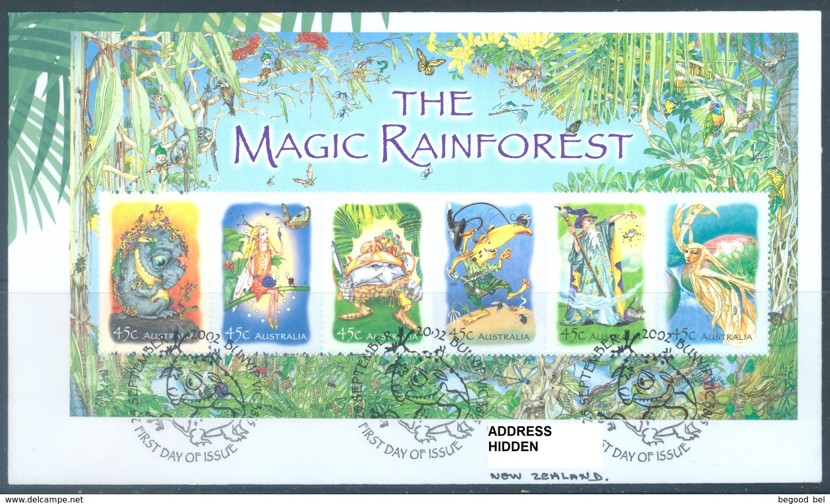 AUSTRALIA  - FDC - 25.9.2002 - MAGIC RAINFOREST - Yv 2059-2070 BLOC 73 - Lot 18610 - Premiers Jours (FDC)