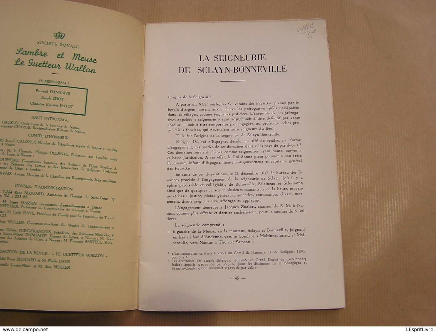 LE GUETTEUR WALLON N° 2 1962 Régionalisme Sclayn Bonneville Evelette Olloy Oignies Blason Yvoir Publicité Poêlerie Ciney - Belgique