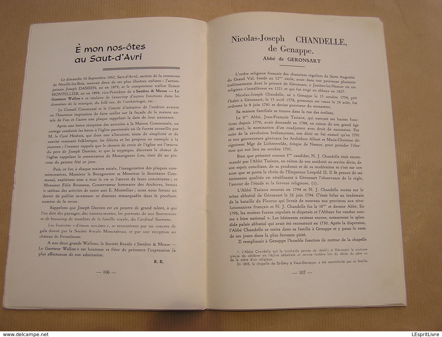 LE GUETTEUR WALLON N° 3 1962 Régionalisme Folklore Namurois Gemappe Mertenne Castillon Pub Publicité Poêle Mazout Ciney