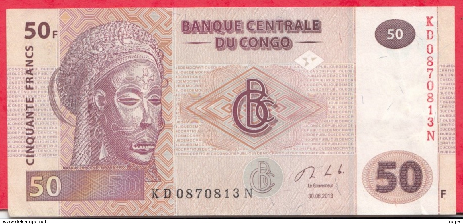 Congo (RDC) 50 FRANCS  Du 30/06/2013 ----VF/SUP - Democratic Republic Of The Congo & Zaire