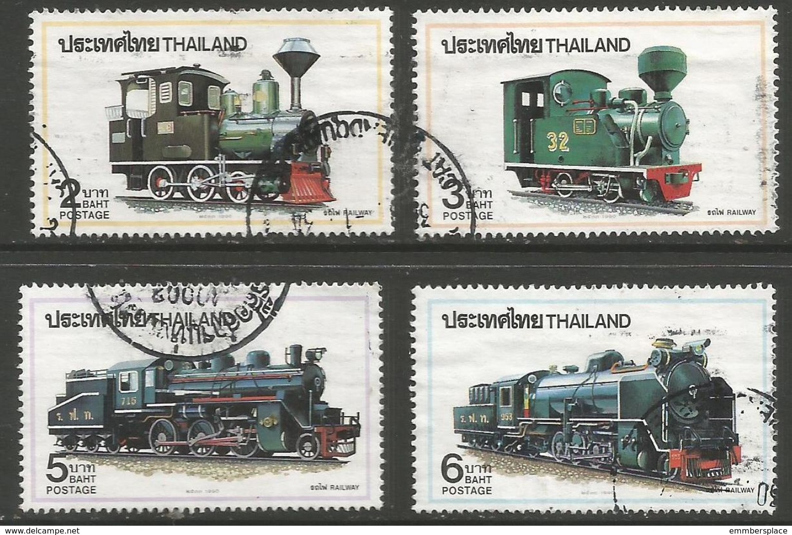 Thailand - 1990 Locomotives Used   Sc 1375-8 - Thailand