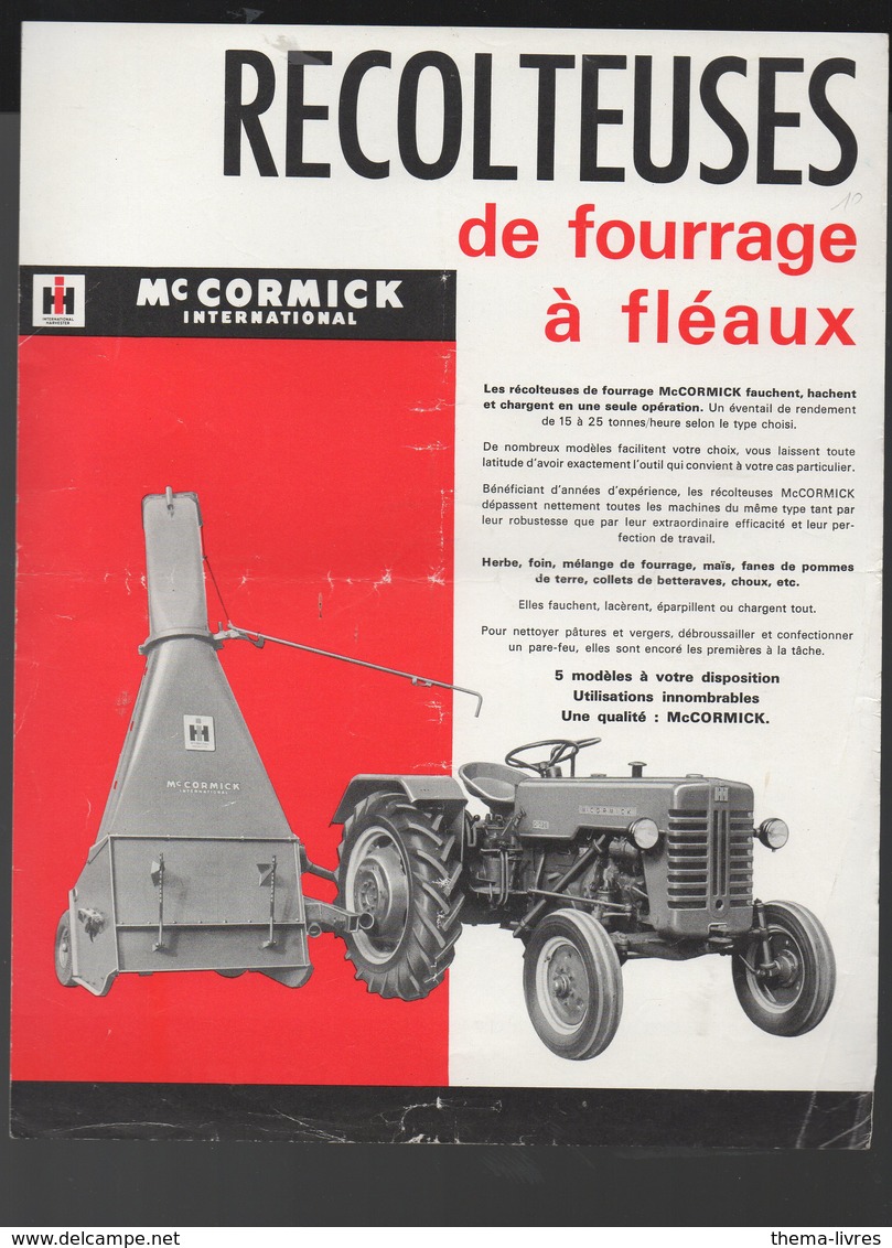 MAC CORMICK Récolteuse De Fourrage à Fléaux  (matériel Agricole) (PPP9941) - Publicités