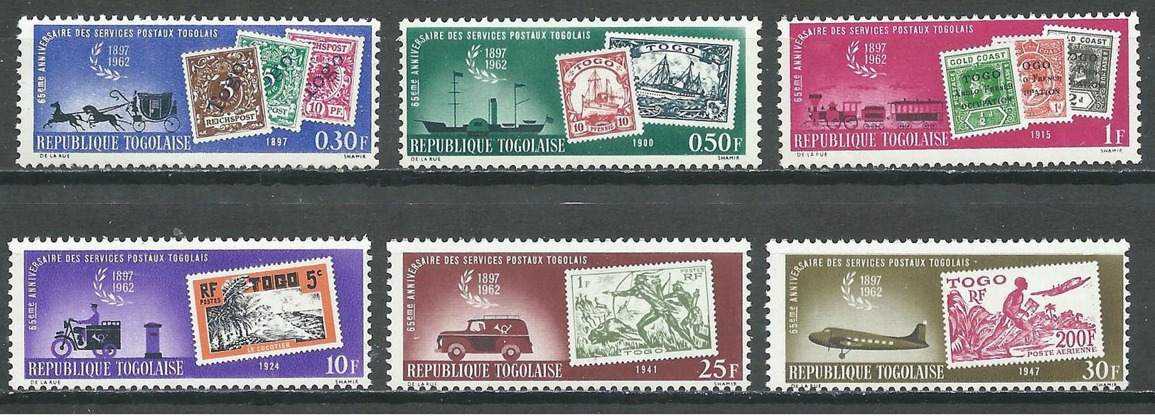 Togo YT N°371/376 Services Postaux Togolais Neuf ** - Togo (1960-...)