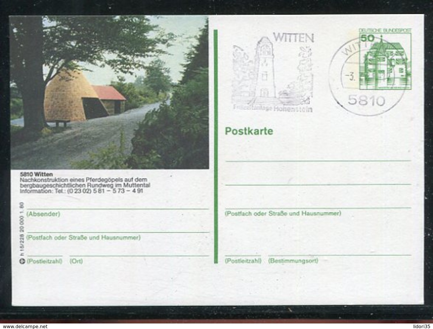 Bundesrepublik Deutschland / 1980 / Bildpostkarte "Witten" Mit Bildgleichem Stempel (1/455) - Cartoline Illustrate - Usati