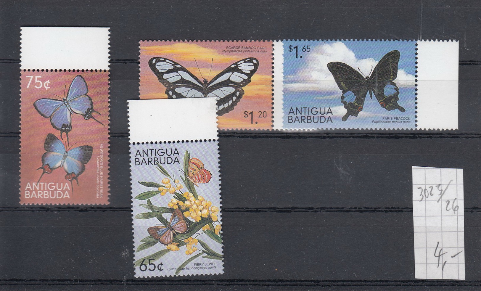 Antigua Und Barbuda (BBK) Michel Cat.No. Mh/** 3023/3026 Butterfly - Antigua And Barbuda (1981-...)