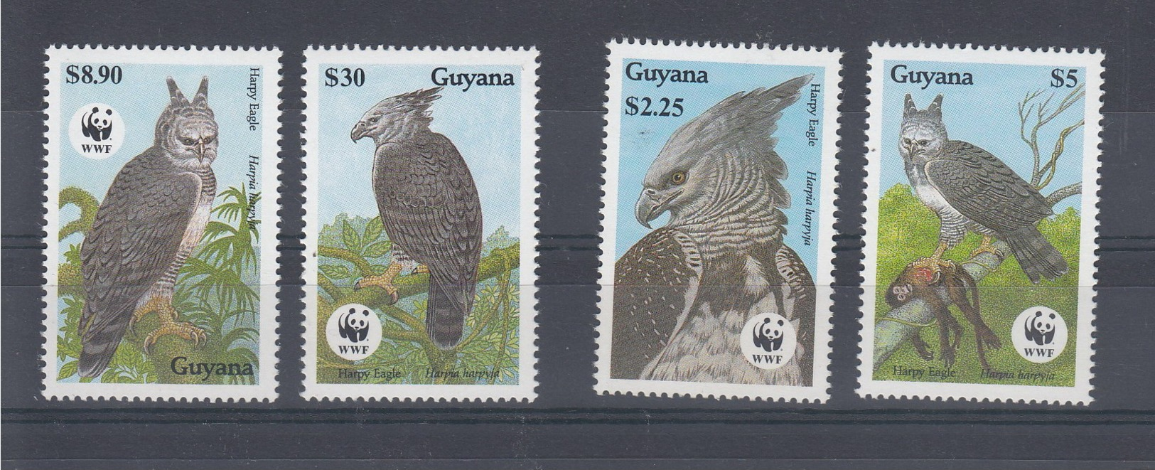 Guyana (BBK) Michel Cat.No. Mnh/** 3077/3080 Birds - Guyane (1966-...)