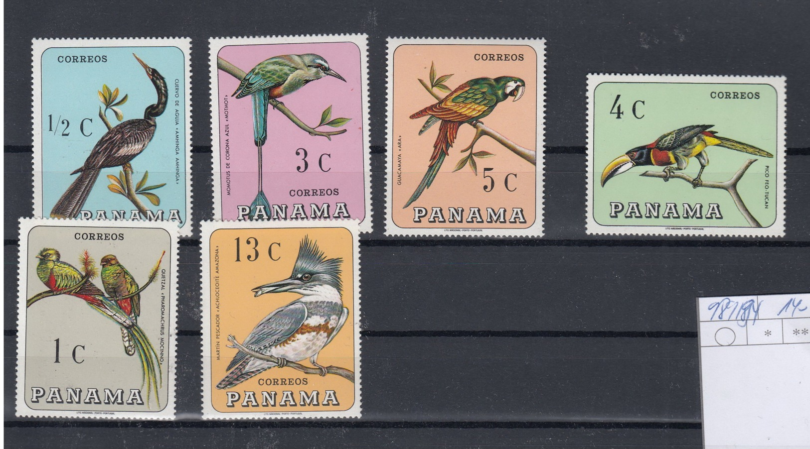 Panama (BBK) Michel Cat.No. Mnh/** 989/994 Birds - Panama