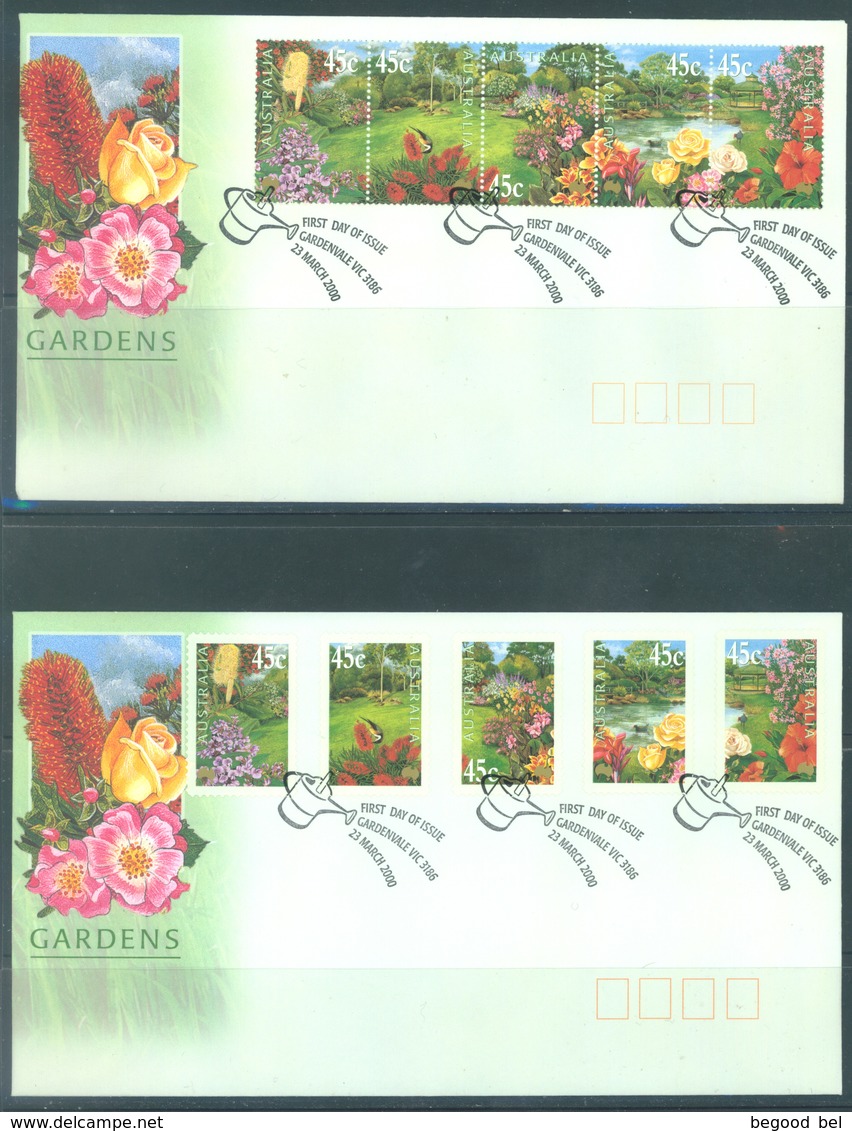 AUSTRALIA  - FDC - 23.3.2000 - GARDENS FLOWERS - Yv 1816A-1816K - Lot 18615 - Premiers Jours (FDC)