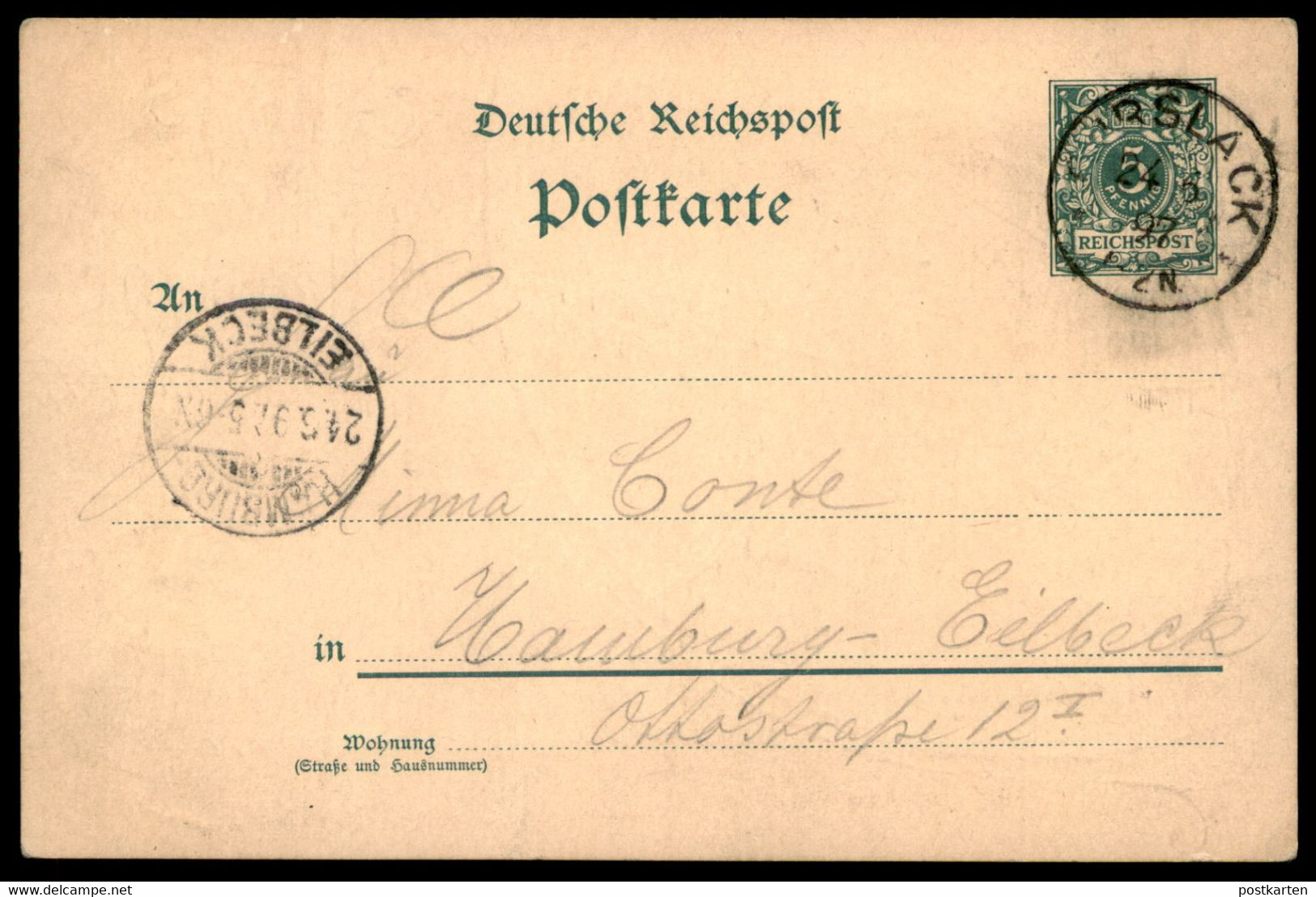 ALTE POSTKARTE ALLERMÖHE HAMBURG HIER FEHRET MAN NACH REITBROOK NEUENGAMME ZOLLENSPIECKER GANZSACHE 1897 Ansichtskarte - Bergedorf