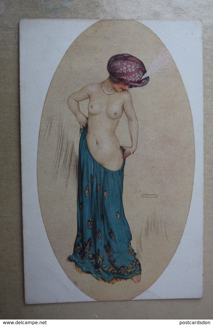 RAPHAEL KIRCHNER ~ Princesse Riquette NUDE BELLE , Nude - Naked - Nu - SEINS NUE - Old Vintage Postcard - Kirchner, Raphael