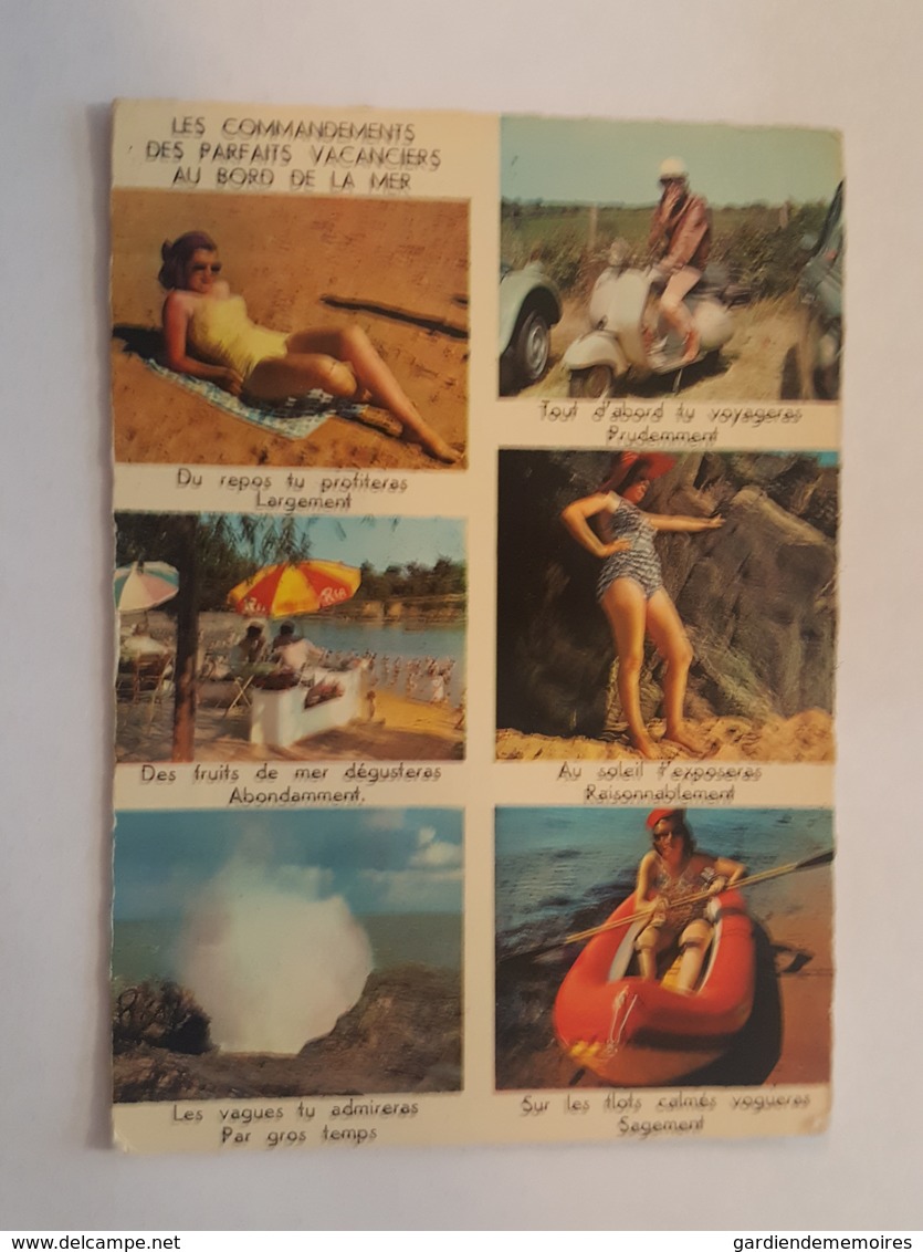 Scooter, Vespa, Homme Avec Casque - Pin Up, Femmes En Maillot De Bain - Autres & Non Classés