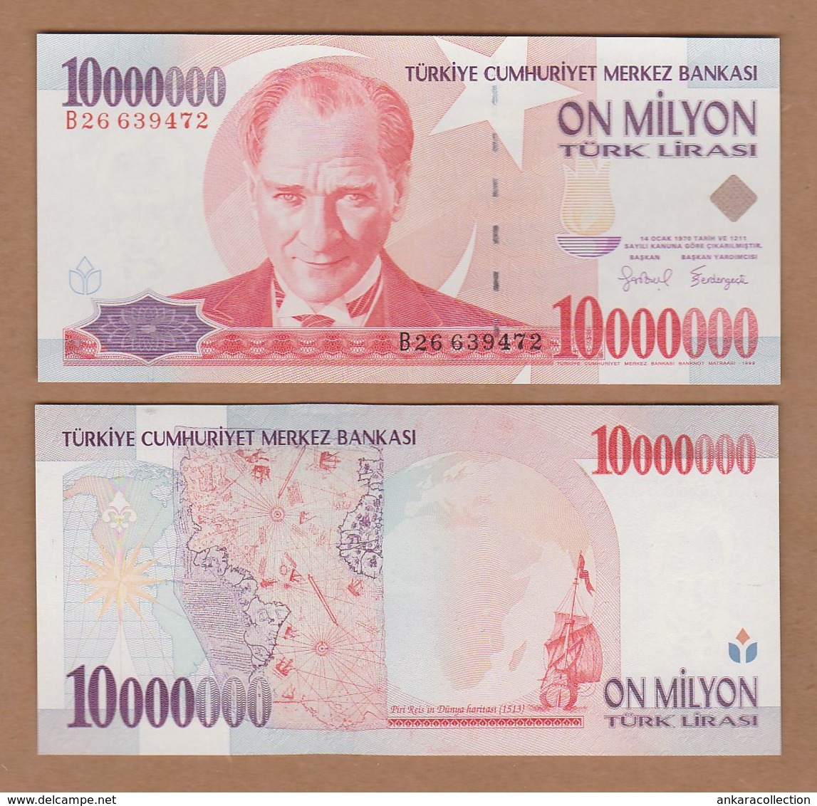 AC - TURKEY - 7th EMISSION 10 000 000 TL B UNCIRCULATED - Turquia