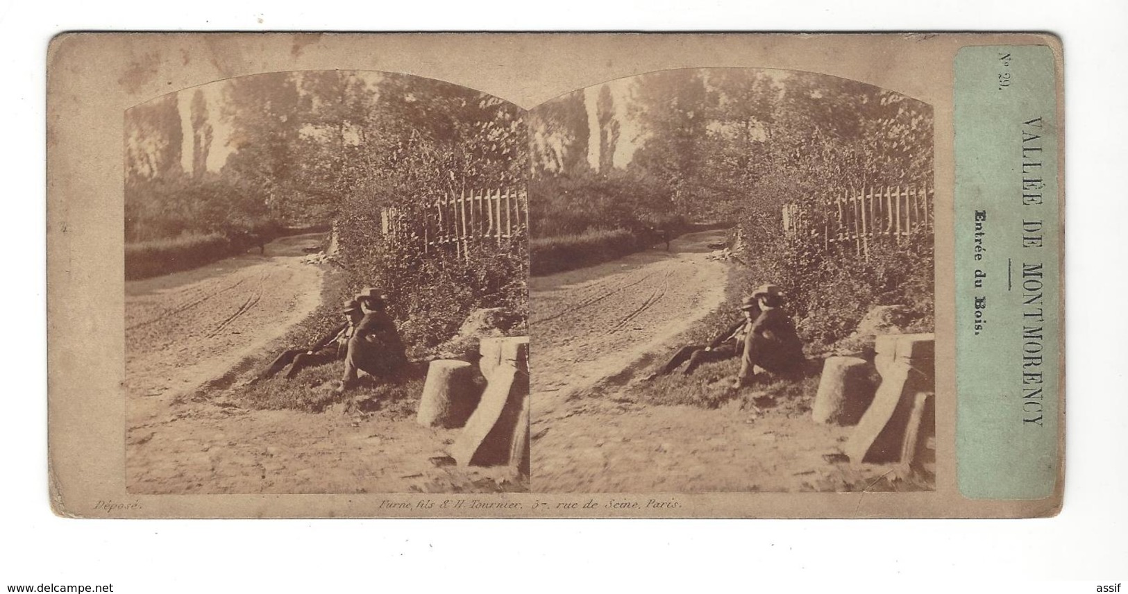 STEREO Furne Et Tournier  Vallée De Montmorency Entrée Du Bois ( Vers 1860 ) - Photos Stéréoscopiques