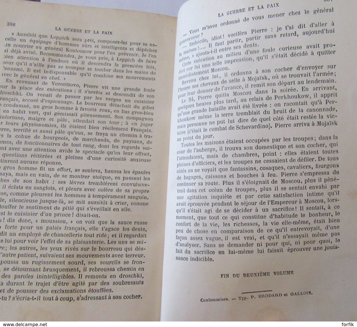 TOLSTOÏ : Livre La Guerre et la Paix en 3 volumes traduite par la Princesse Russe Irina Paskevitch - 3e édition - TBE