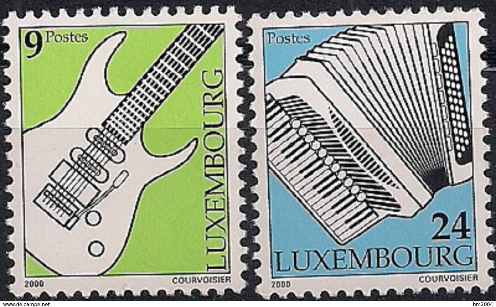 2000 Luxemburg  Mi. 1522-3 **MNH   Musikinstrumente - Neufs