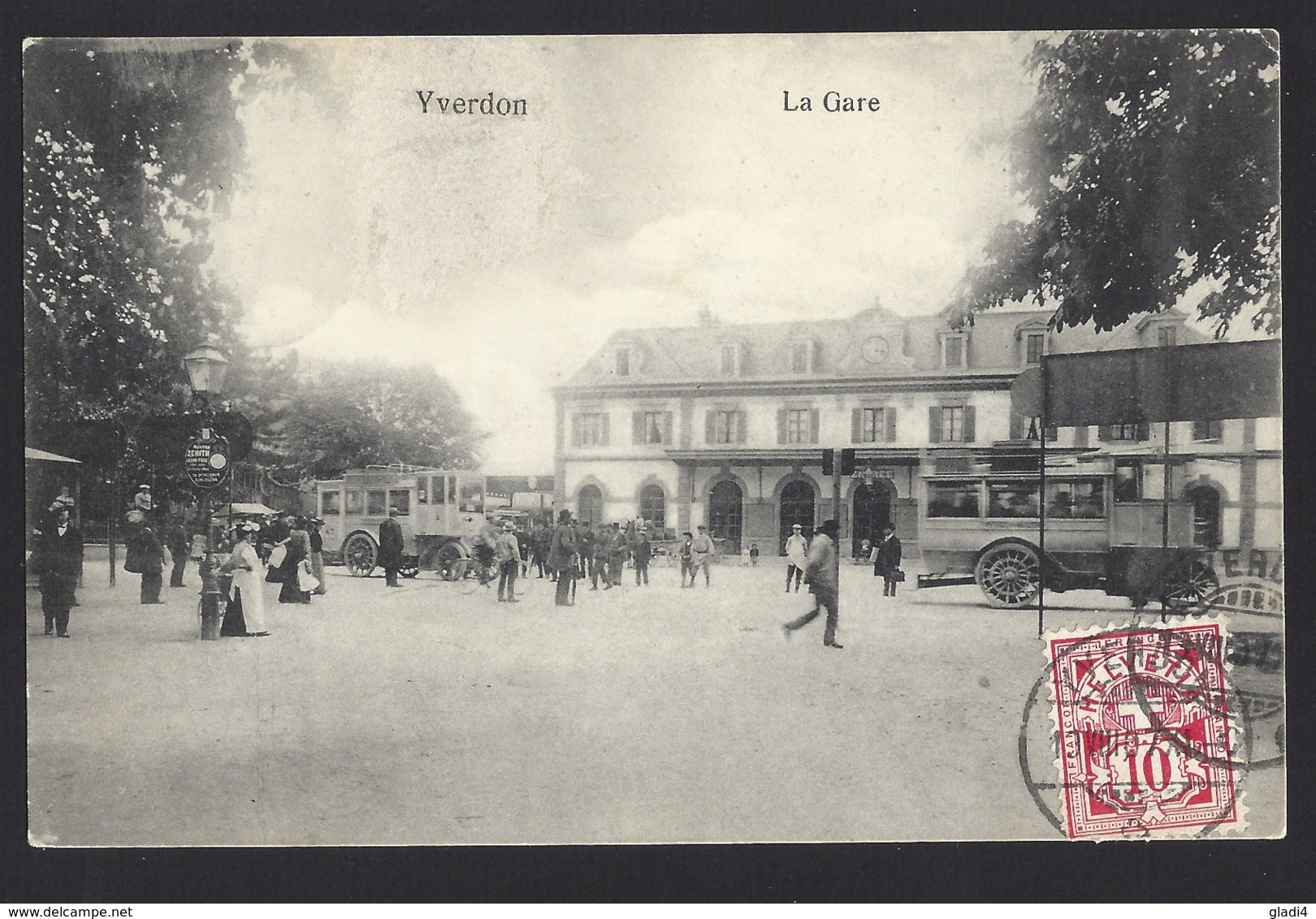 Yverdon - La Gare - Bahnhof - Postauto - Car Postal - 1907 - Yverdon-les-Bains 