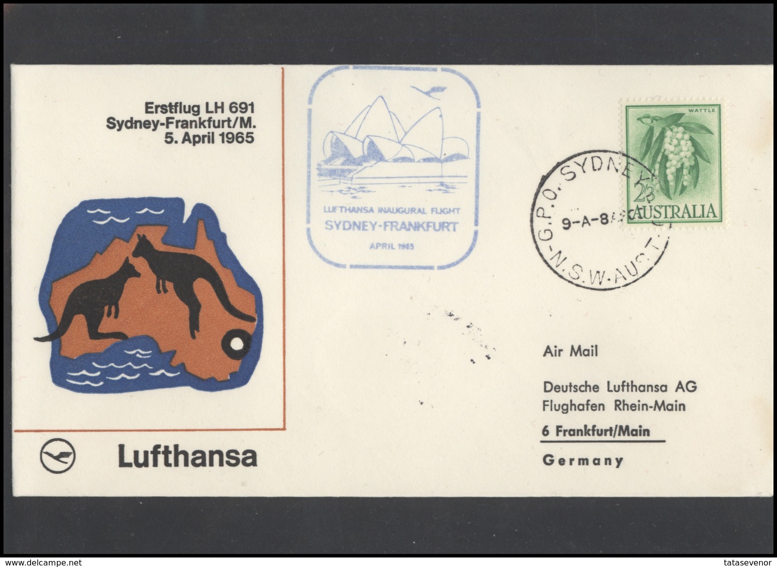 GERMANY Deutschland D BRD Brief LH 001 First Flight Sydney-Frankfurt LUFTHANSA - Sonstige & Ohne Zuordnung