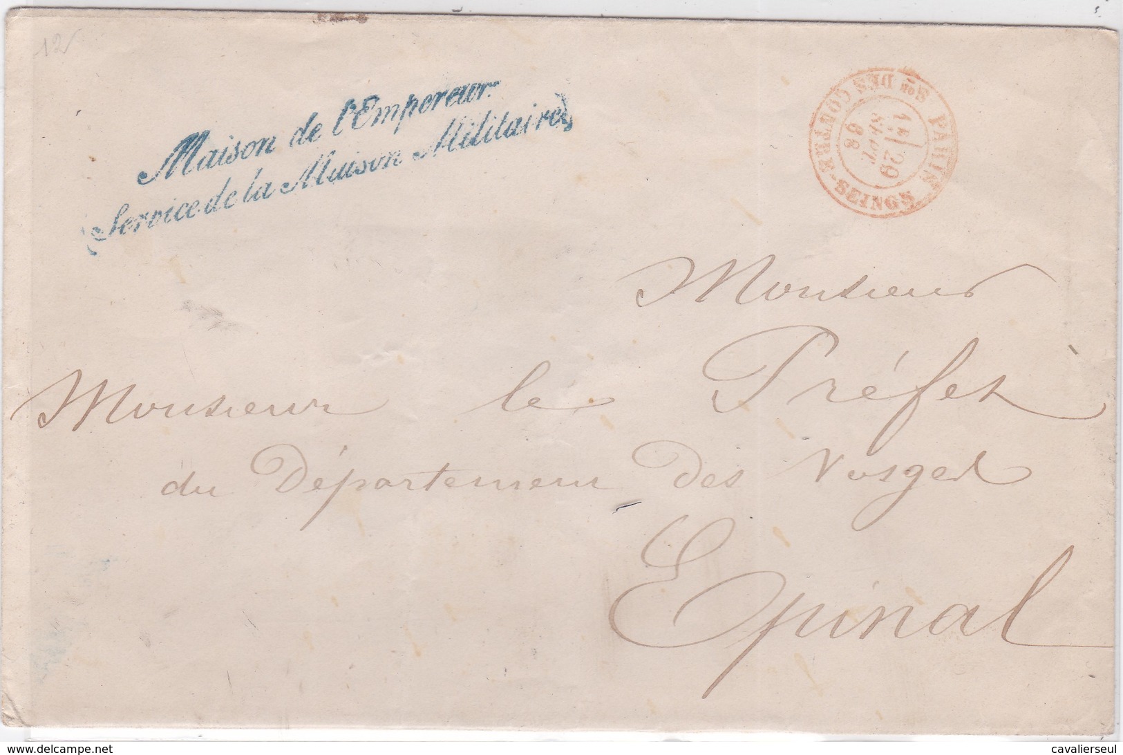 LSC - (gde Env.) : MAISON De L'EMPEREUR + CàD (R) PARIS Son Des CONTRE-SEINGS / 20 SEPT; 68 - 1849-1876: Période Classique