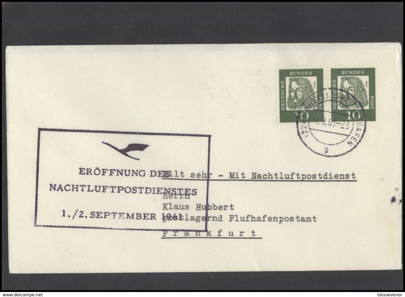 GERMANY Deutschland D BRD Brief LH 007 Night Air Mail Service LUFTHANSA - Sonstige & Ohne Zuordnung