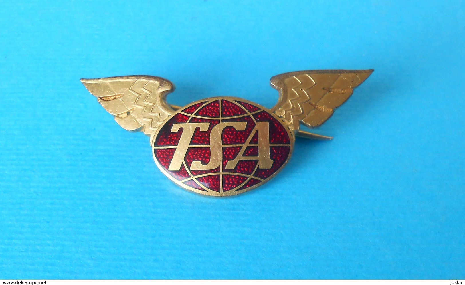 TRANSAIR (TSA) - Sweden Airline Until 1981. * Old Rare Enameled Wings Badge * Airline Airways Plane Avion - Airplanes