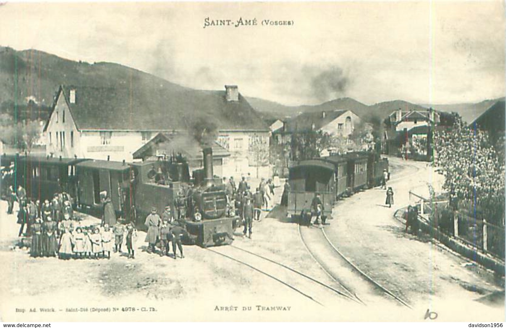 Top Cpa -  Saint Amé - Arrêt Du Tramway    ,   Animée              N631 - Autres & Non Classés