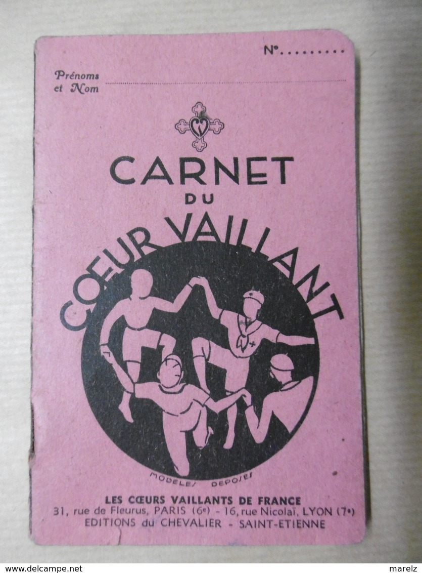 CARNET Du COEUR VAILLANT Cœurs Vaillants De FRANCE 1938 Scoutisme Editions DU CHEVALIER - Scoutisme