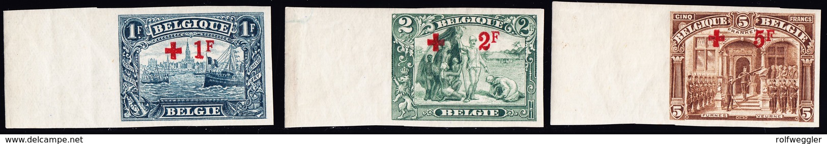 1918 Rotkreuz Überdruck Aus Serie 14 Werte Ungezähnt - 1918 Croix-Rouge