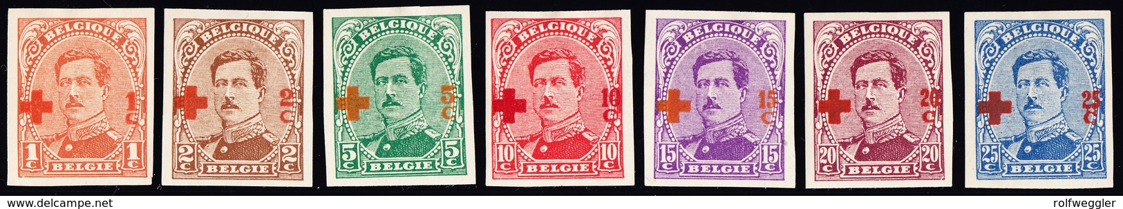 1918 Rotkreuz Überdruck Aus Serie 14 Werte Ungezähnt - 1918 Rotes Kreuz