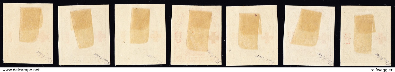 1918 Rotkreuz Überdruck Aus Serie 14 Werte Ungezähnt - 1918 Rode Kruis