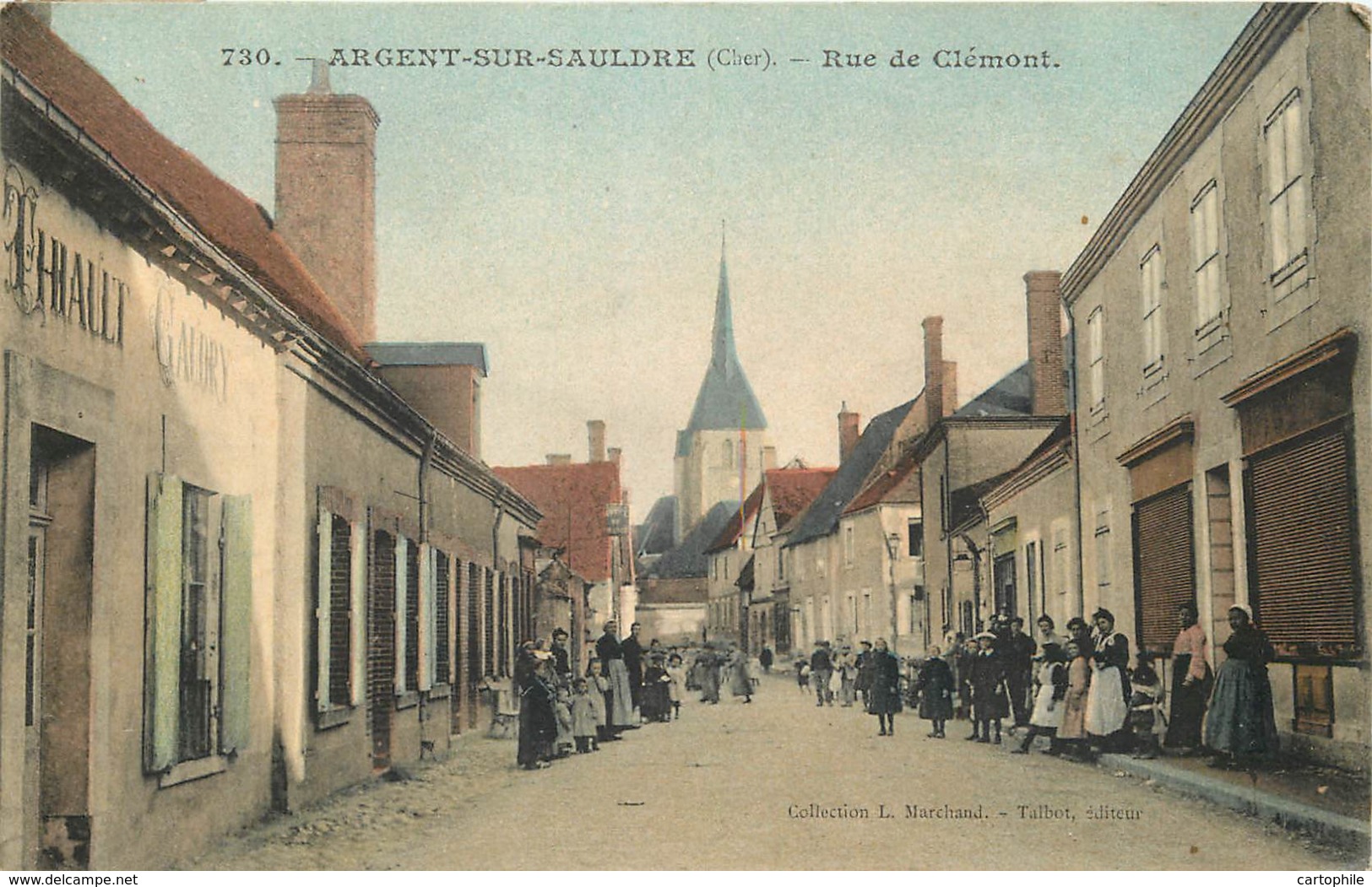 18 - ARGENT SUR SAULDRE - Rue De Clemont En 1905 - Belle Carte Animée En Couleur - Argent-sur-Sauldre