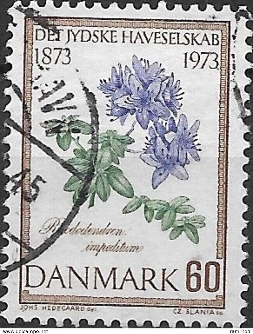 DENMARK 1973 Cent Of Jutland Horticultural Society - 60ore Rhododendron Impeditum FU - Oblitérés