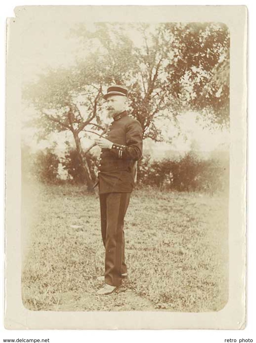 Photo Guerre 14 / 18 - Soldat Barbu Debout, Gradé - Guerra, Militares