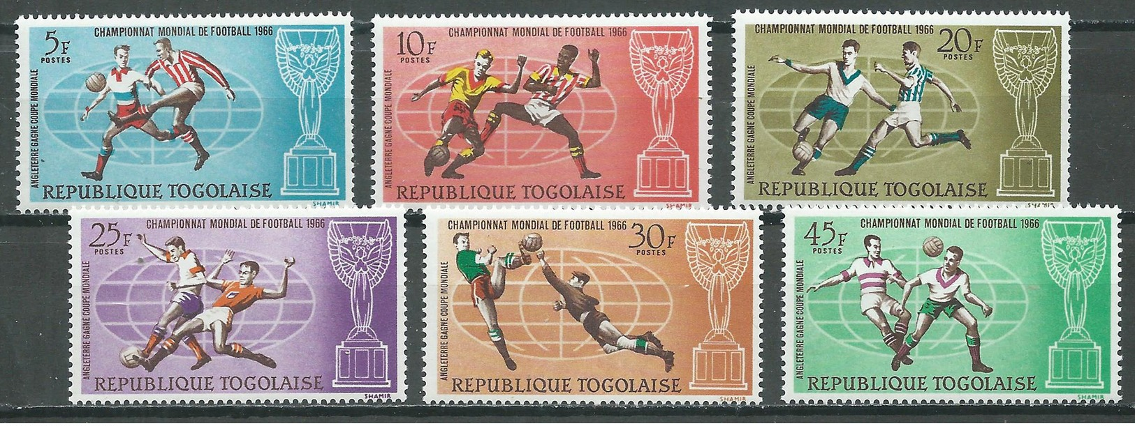 Togo YT N°505/510 Coupe Du Monde De Football 1966 Neuf ** - Togo (1960-...)