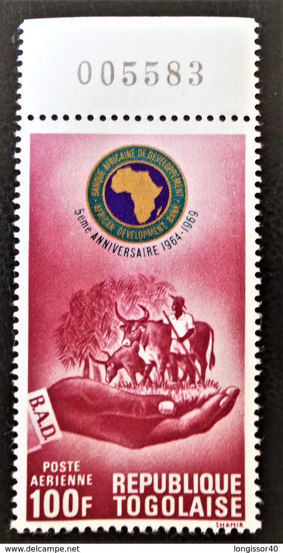 BANQUE AFRICAINE DU DEVELOPPEMENT 1969 - NEUF ** - YT PA - HAUT DE FEUILLE NUMEROTE - Togo (1960-...)