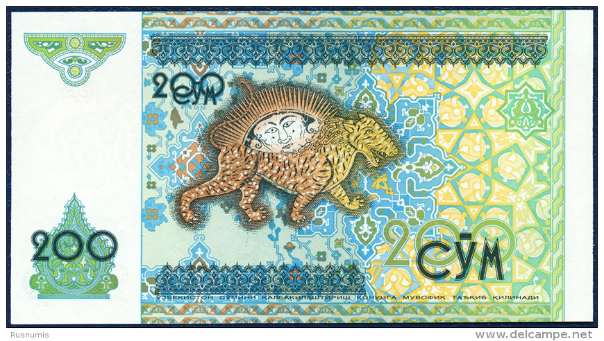 UZBEKISTAN USBEKISTAN OUZBEKISTAN 200 SUM P-80 1997 UNC - Ouzbékistan