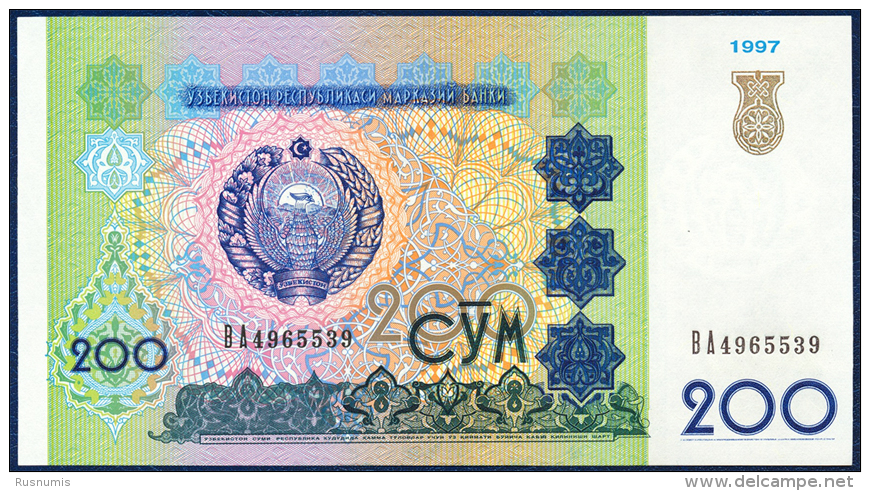 UZBEKISTAN USBEKISTAN OUZBEKISTAN 200 SUM P-80 1997 UNC - Ouzbékistan