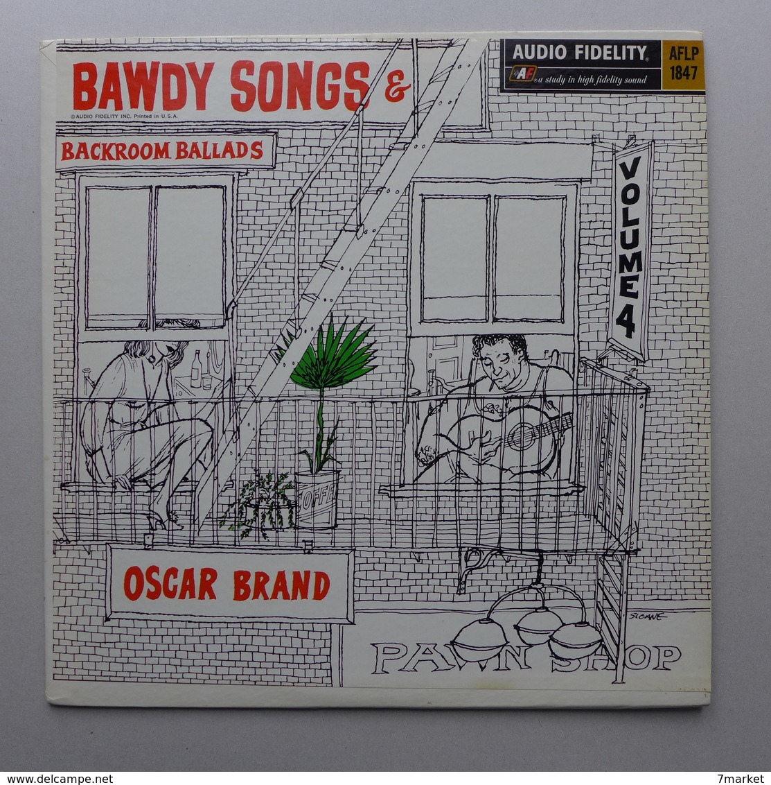 LP/  Oscar Brand - Bawdy Songs & Backroom Ballads / Volume 4 Pressage US - Blues