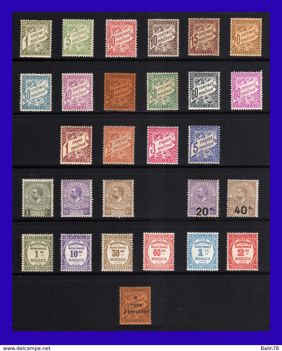 1905 - 43 - Monaco - Scott - J 1  / J 27 - Taxas - **/* - Gran Luujo - MO- 001 - Impuesto