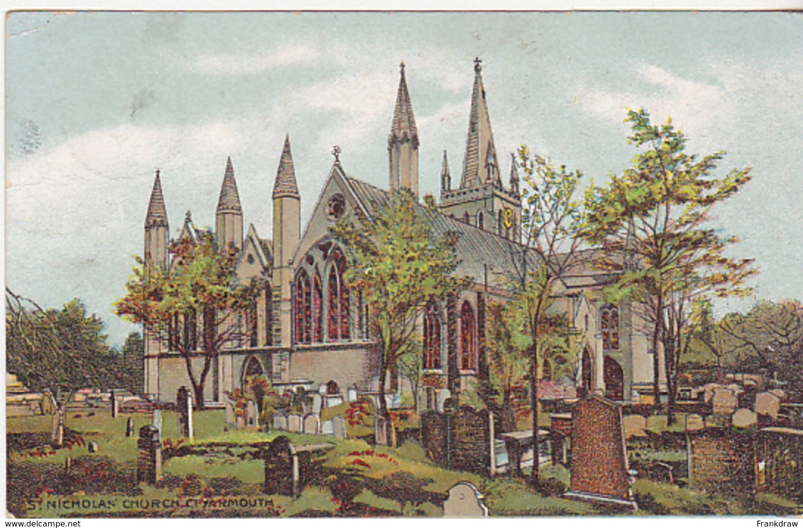 Postcard - St. Nicholas Church,Great  Yarmouth - Posted, Stamp Removed, Date Obscured - VG - Zonder Classificatie