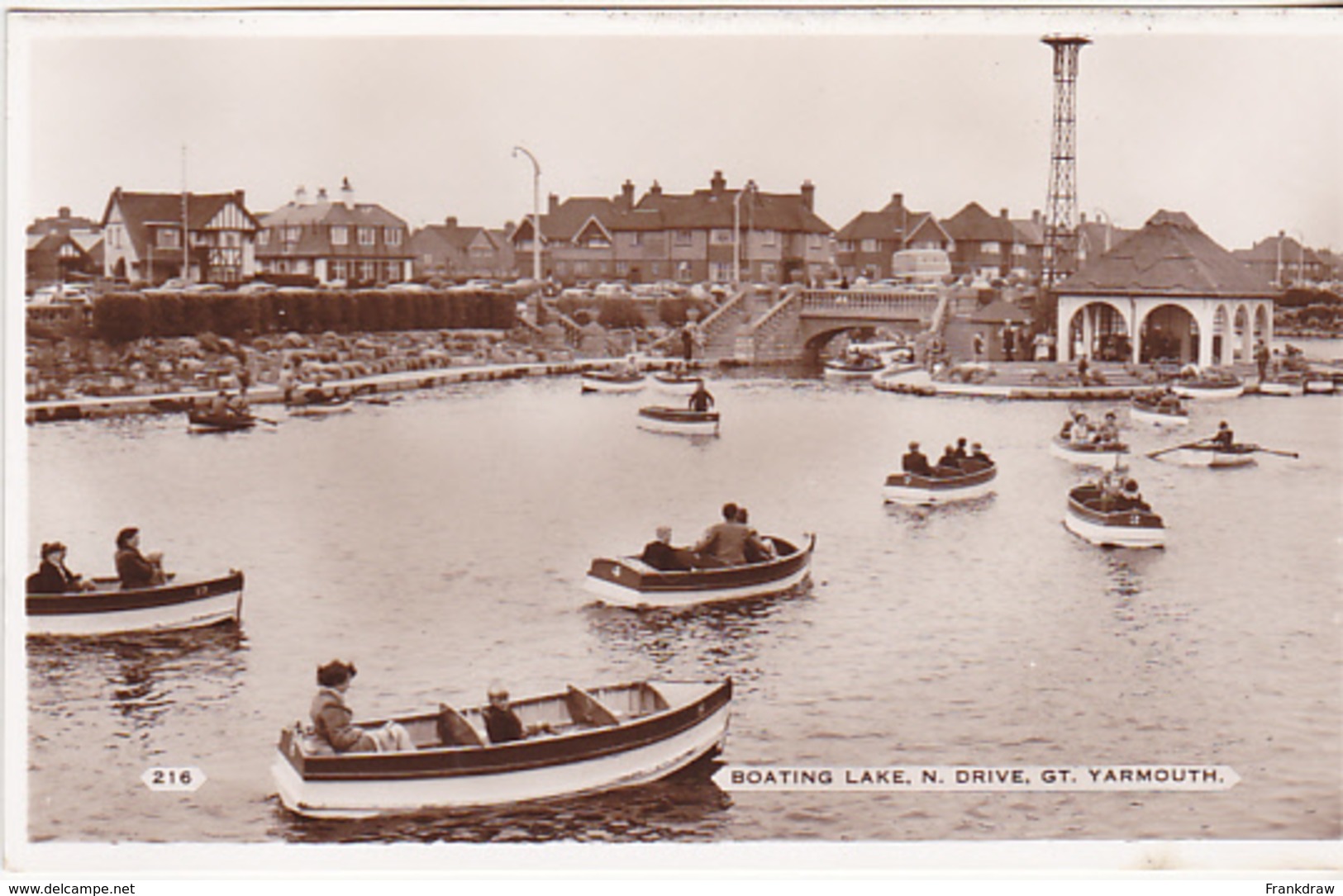 Postcard - Boating Lake, North Drive,  Great Yarmouth C1950's  - VG - Unclassified