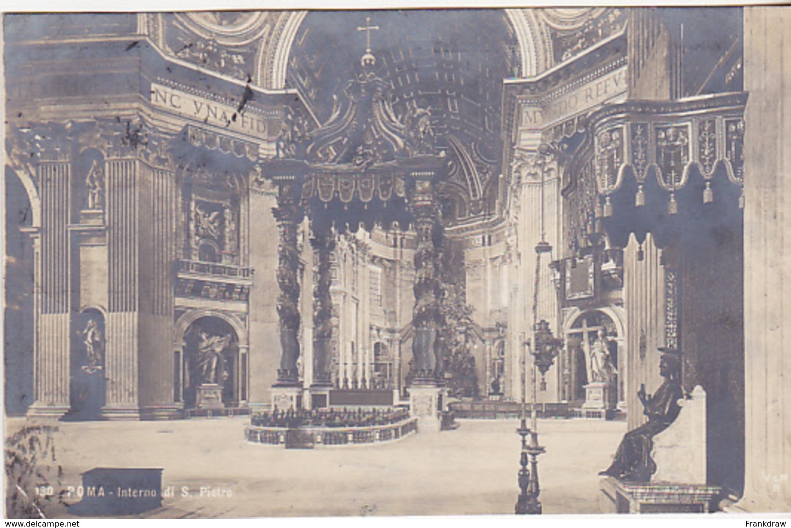 Postcard - Poma - Interno Di S Pietro - Posted, Date Obscured - VG - Unclassified