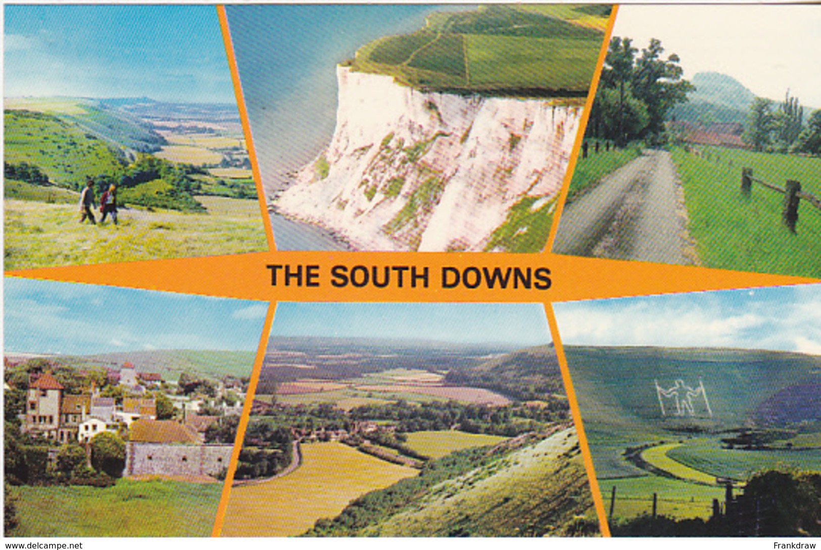 Postcard - The South Downs -6 View - Card No. PLX3772 - VG - Unclassified