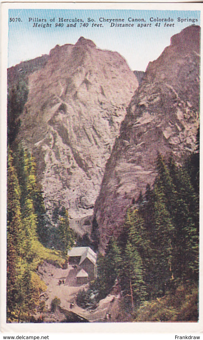 Postcard - Pillars Of Hercules, So. Cheyenne Canon, Colorado - Card No. 5070 - VG - Unclassified
